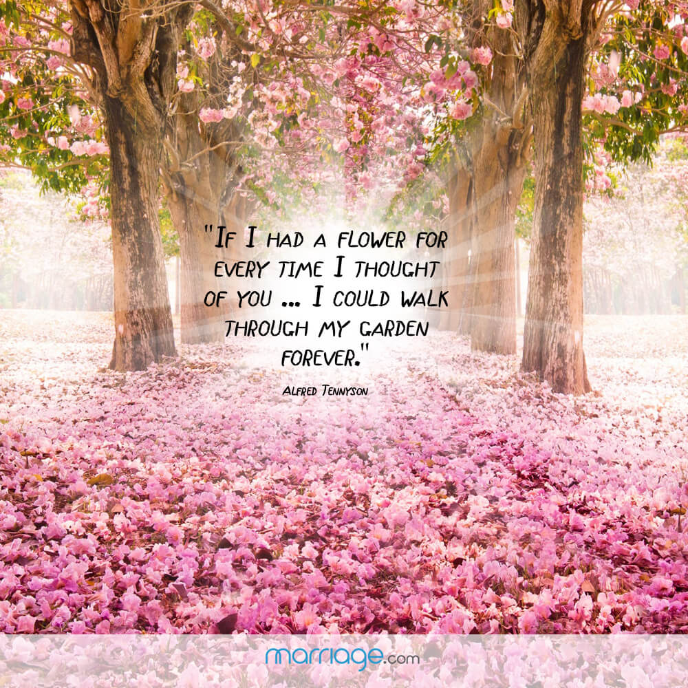 \"If i had a flower for every time i thought of you ... I could walk through may garden forever.\" - Alfred Tennyson