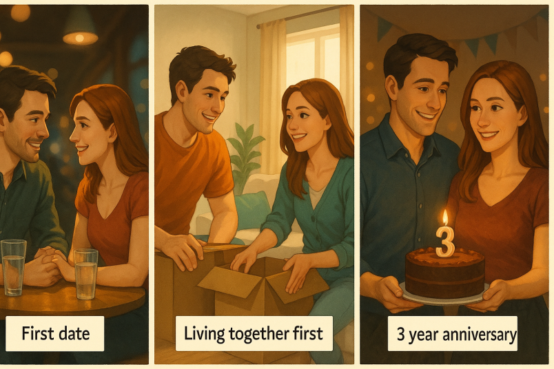 Couple remembering good times