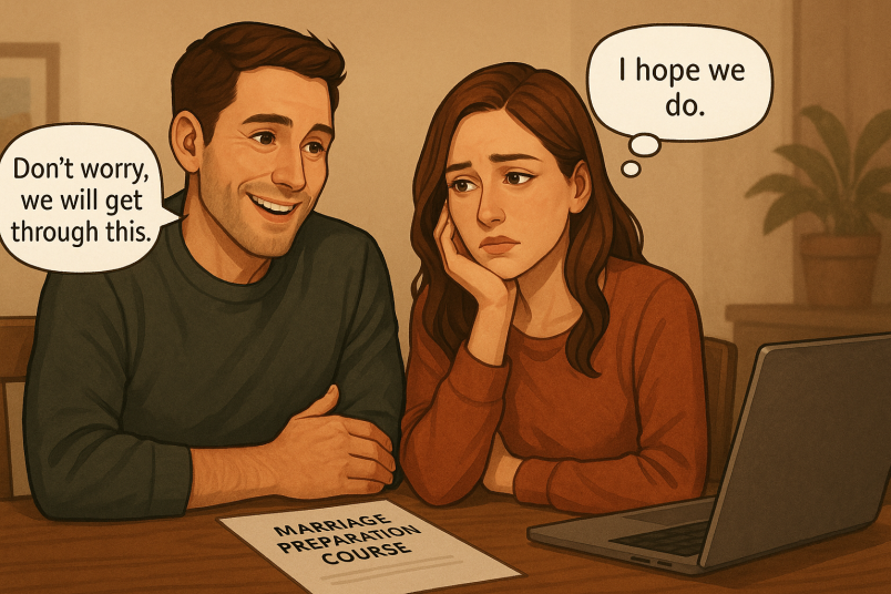 Couple taking pre marital course