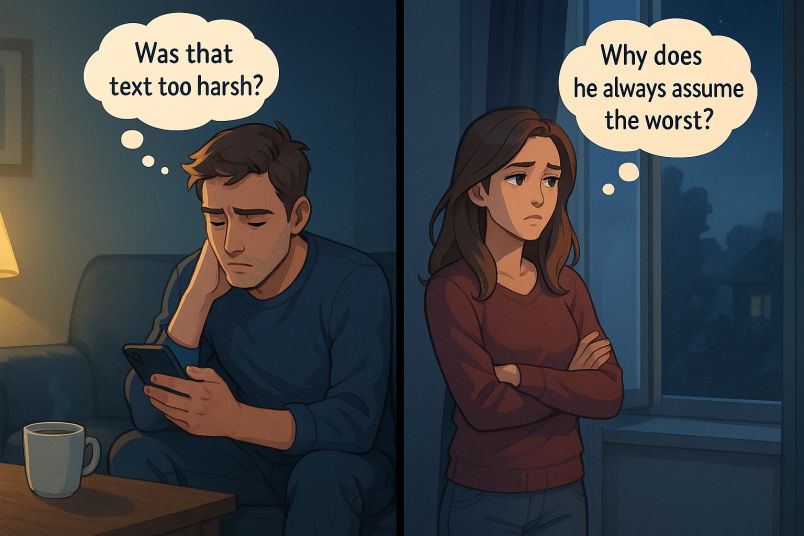 Distant couple reflection