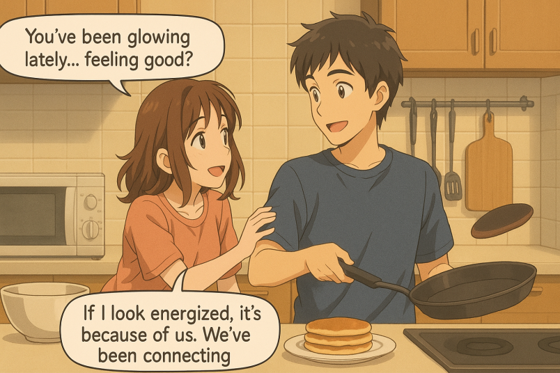 Both making breakfast together