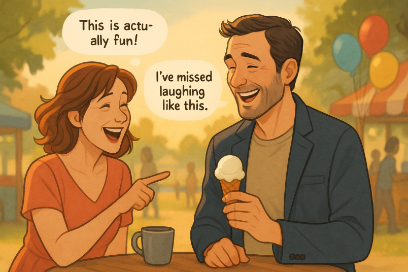 Couple having fun moment