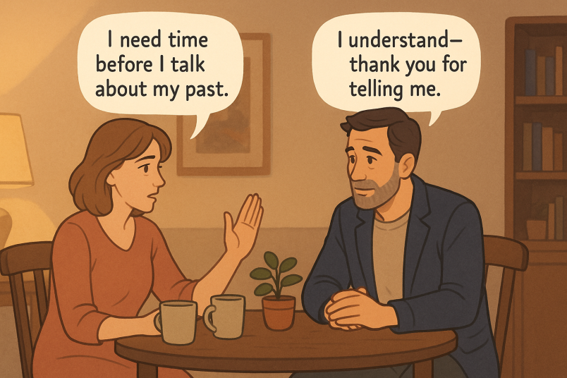 Woman setting boundaries