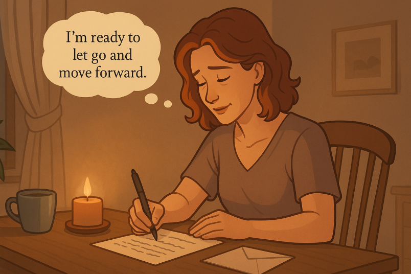 Woman writing a letter