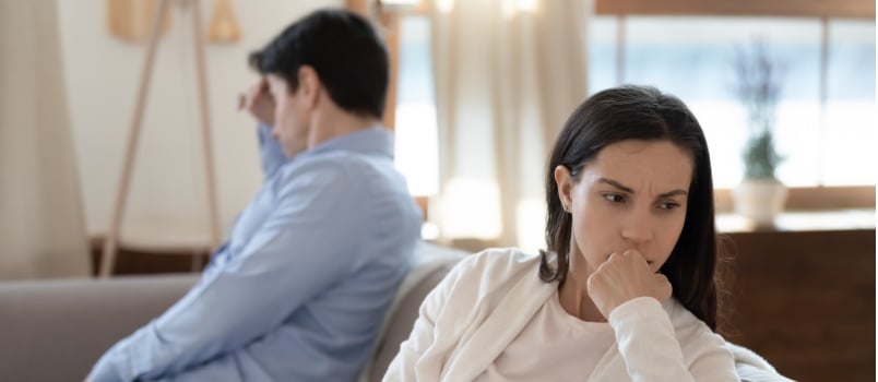 Young couple having relationship issue 
