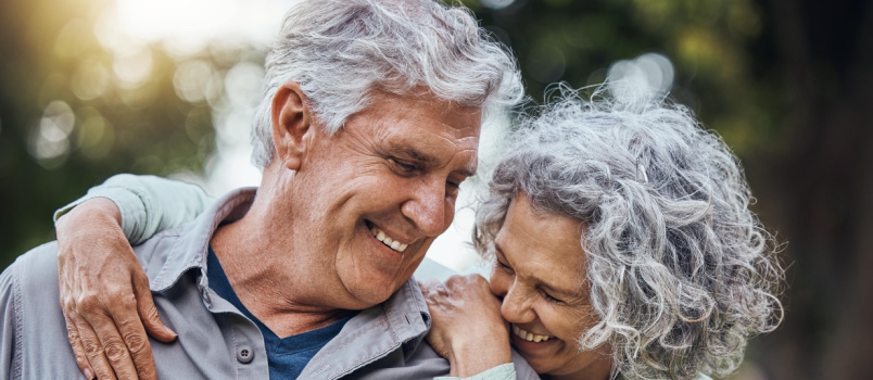 Senior couple enjoying dancing together