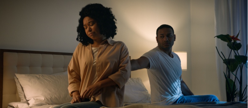 Young couple having misunderstanding