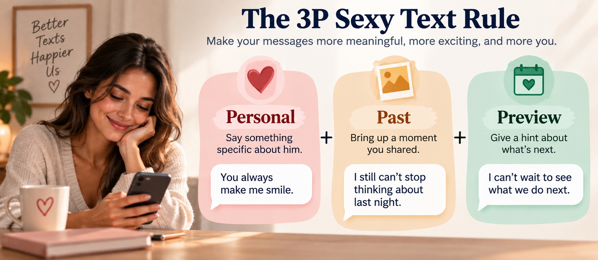 3P rule for creating personal and engaging flirty texts