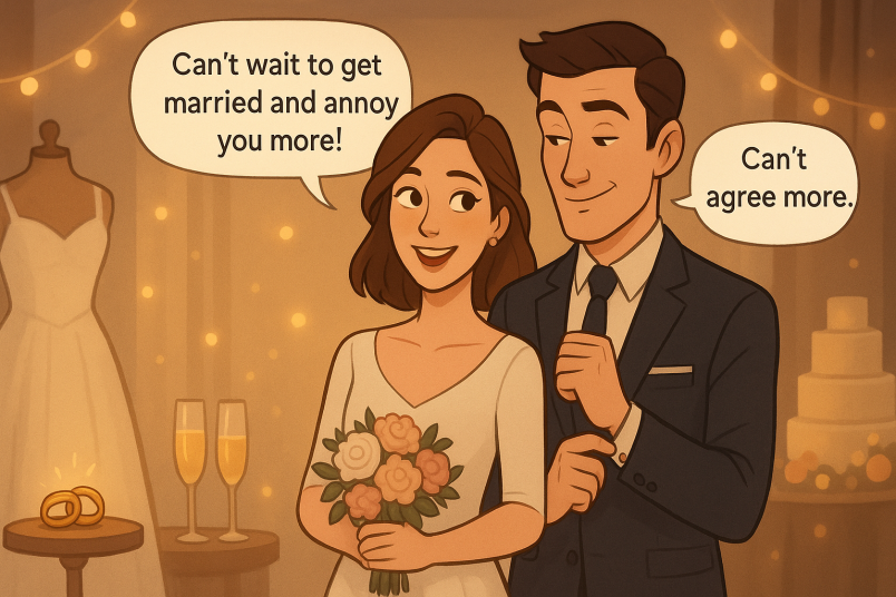 couple preparing for wedding