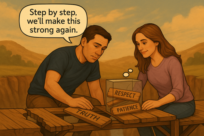 Couple taking efforts to trust each other