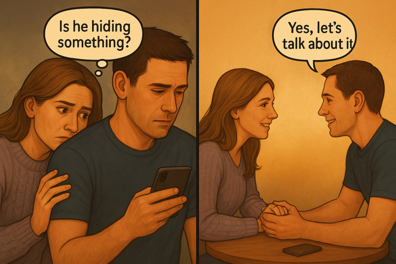 Couple trusting their partner