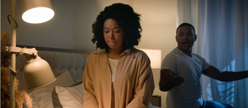 Young couple having issue
