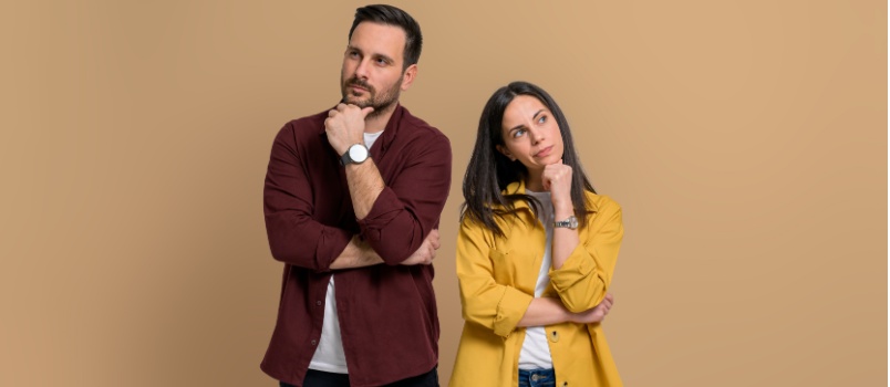 Young couple dressed casual
