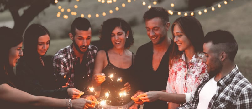 Happy friends having fun