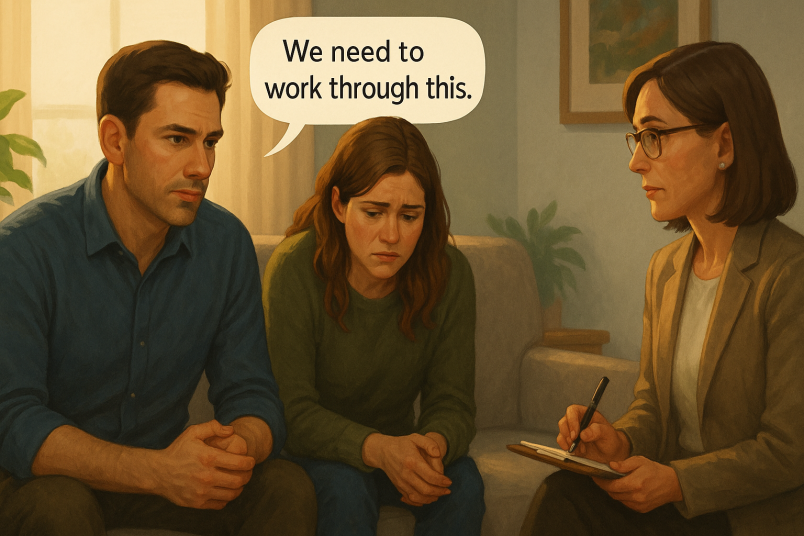 Couple taking therapy