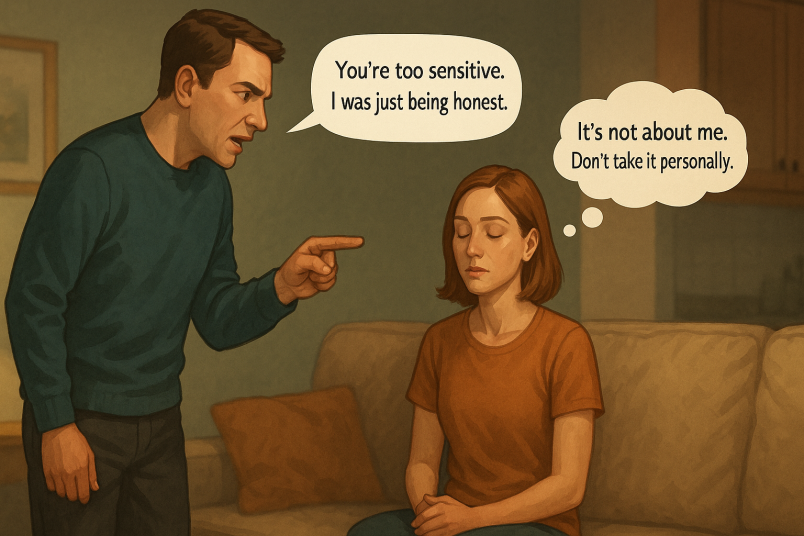 Narcissist fighting with his partner