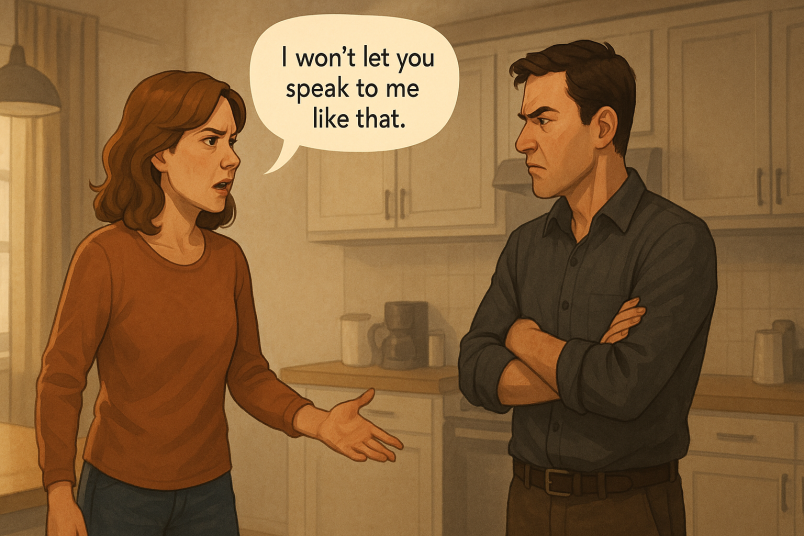 Narcissist partner standing up for herself