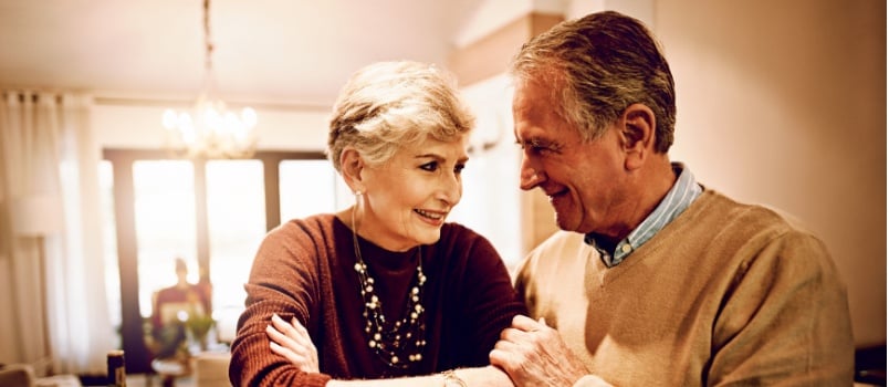 Senior couple supporting each other