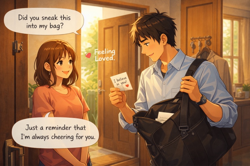 Love Note in His Work Bag