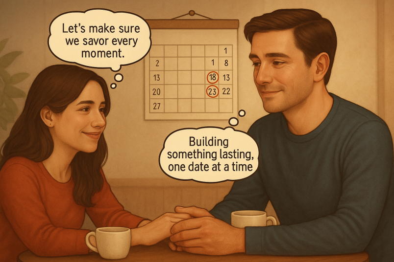 Couple taking time out from busy schedule