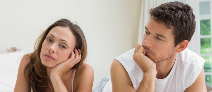 Unhappy couple not talking to each other