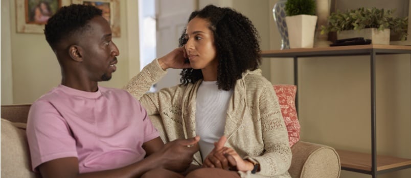 Couple having deep conversation