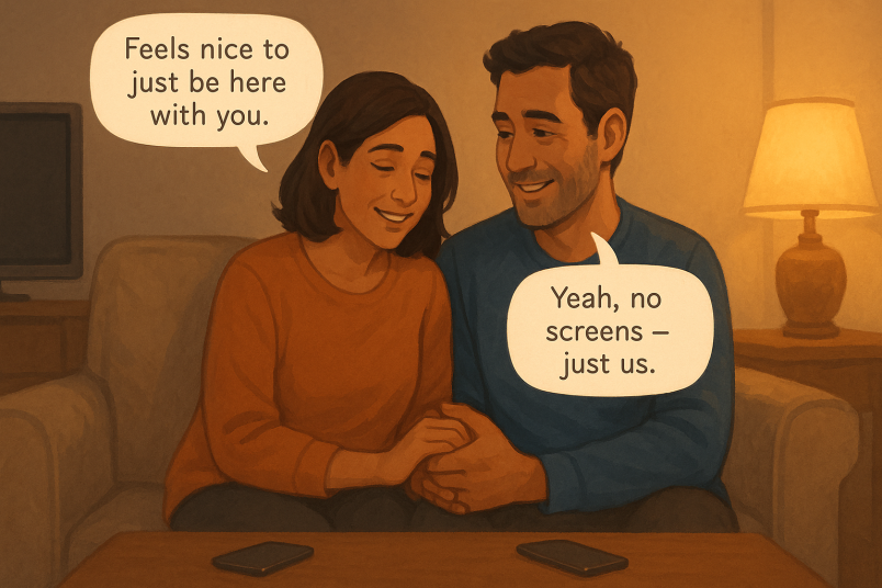 Couple enjoying screen-free time