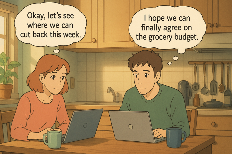 Weekly budget meeting over coffee