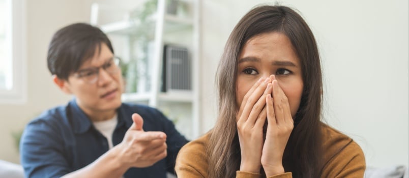 Young couple having conflicts