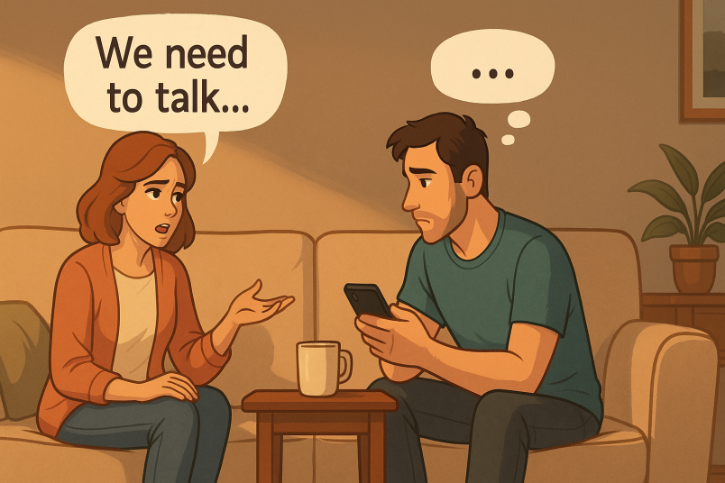 Couple talking openly