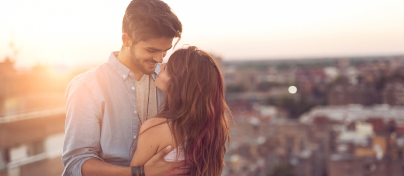 Man and woman in love with each other as they look in each other's eyes