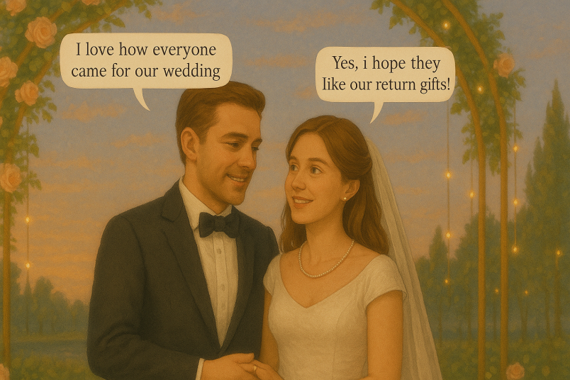 Elegant wedding couple