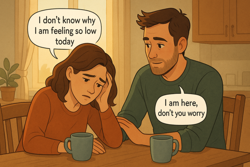 Man supporting his partner