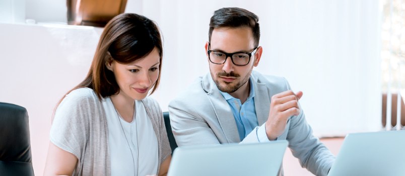 Office mates working together