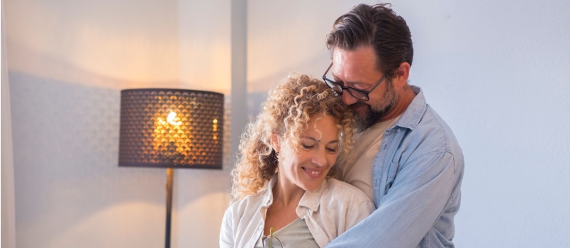 Young couple having romantic moment