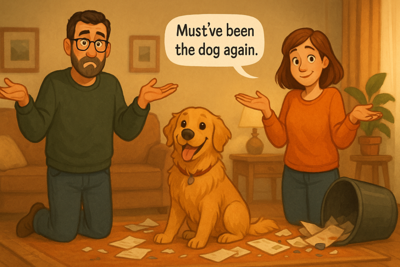 Dog created the mess