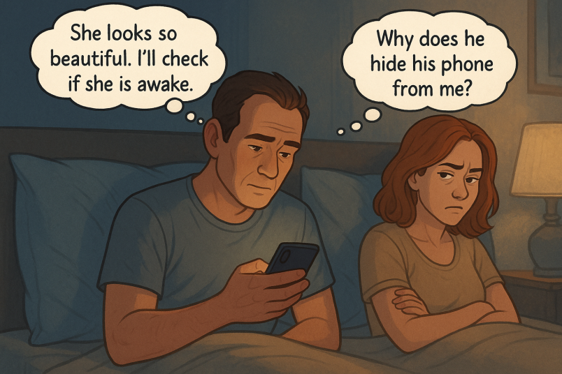 Man cheating on his wife