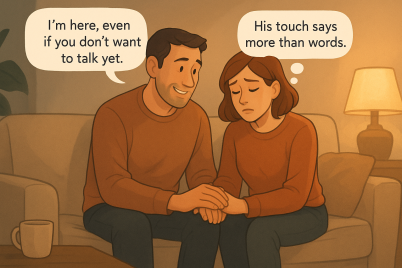 Man supporting his partner