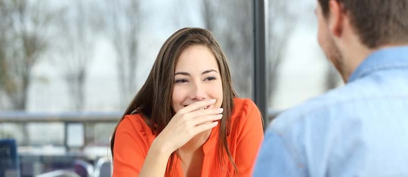 Young Attractive Men and Women Communication on the Cafe Outdoor