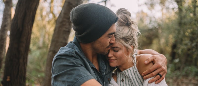 Couple hugging each other