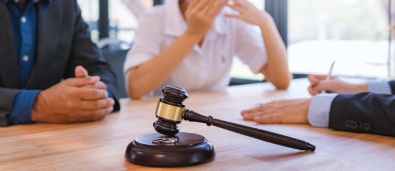 closeup of a gavel