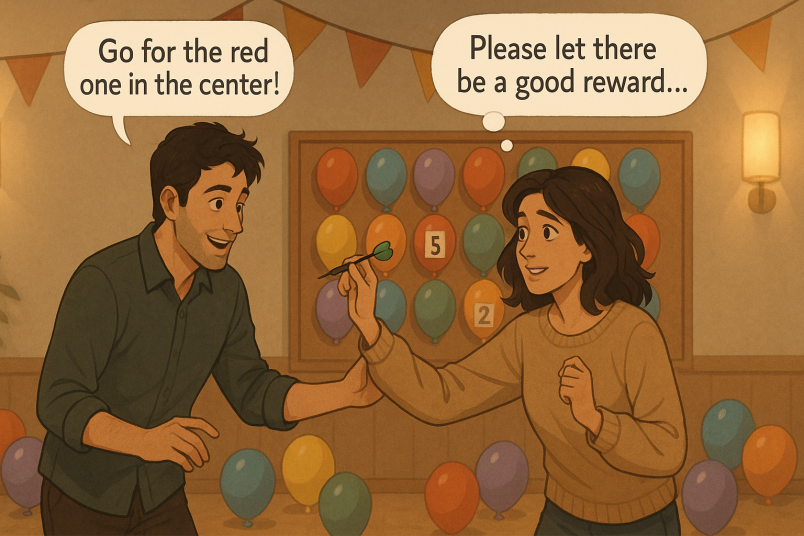 Couple balloon dart game