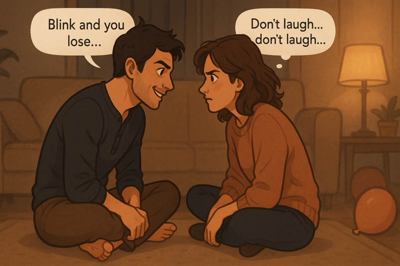 Couple eye-contact challenge