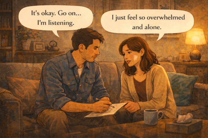 Couple actively listening to each other