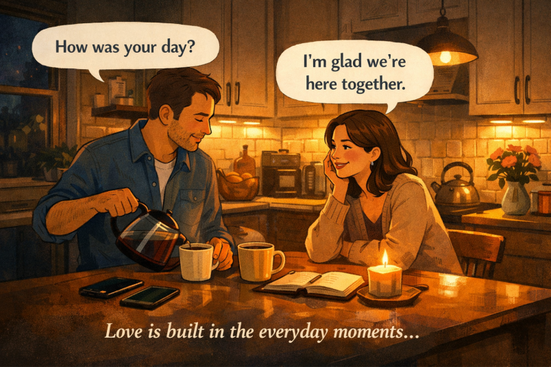 couple checking up on each other