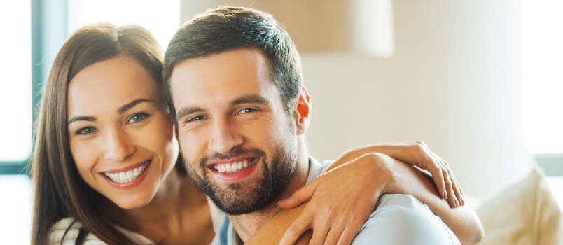 Beautiful Young Charming Couple Smiling Together