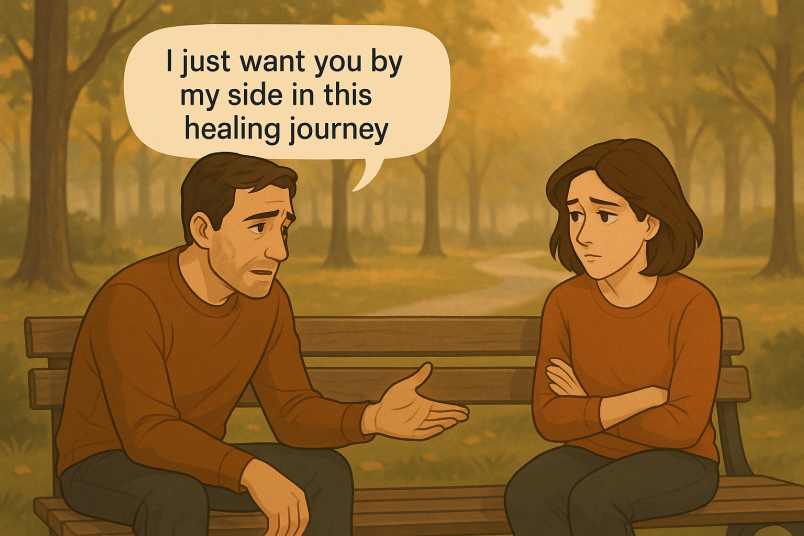 Couple taking steps for healing