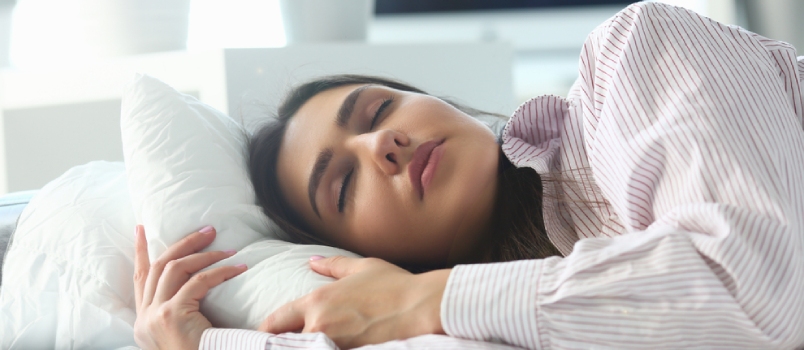 Woman sound asleep after working hard