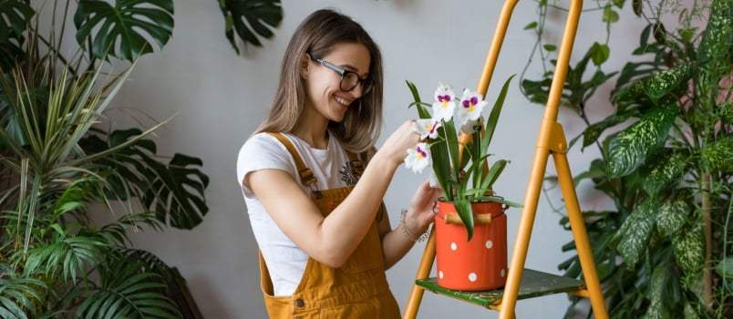 Young woman gardening