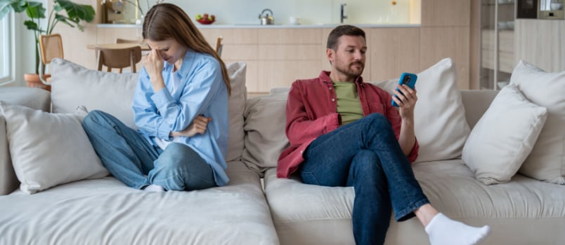 Unhappy couple having conflicts